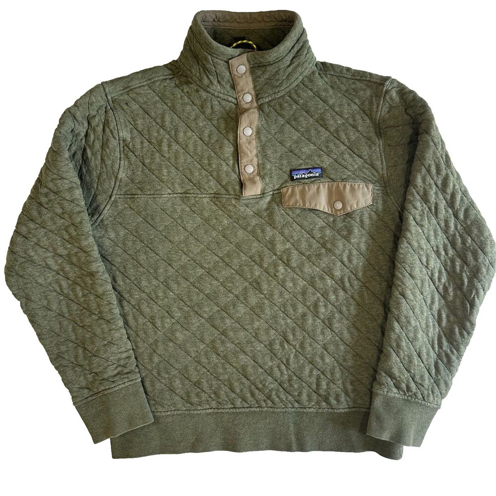 Patagonia Organic Cotton Quilt Snap-T Pullover Men's Size S Small Green - Picture 8 of 16